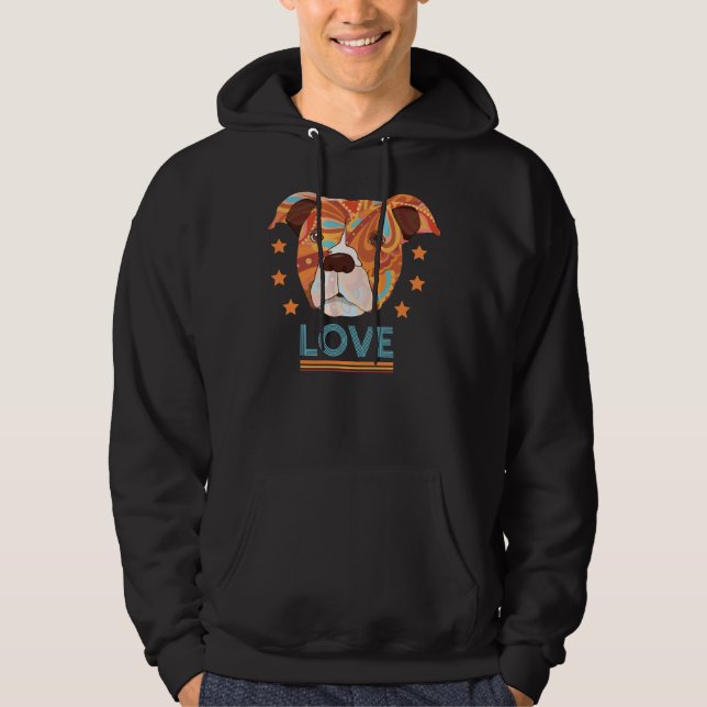 Cute Pitbull Hund Hoodie (Framsida)