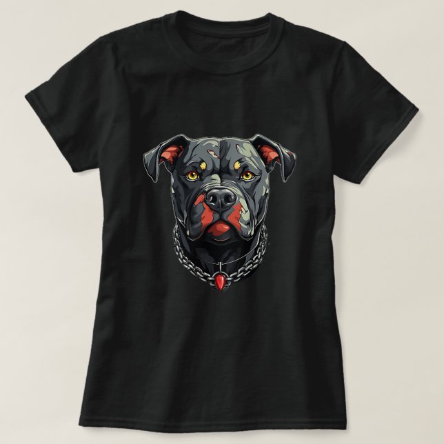 Cute Pitbull Hund Hundar Pitbulls T Shirt (Design framsida)