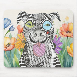 Cute Pitbull Hund Mousepad Musmatta