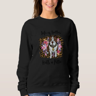 Cute Pitbull Mamma Life Better med Pittie Hund Lad T Shirt
