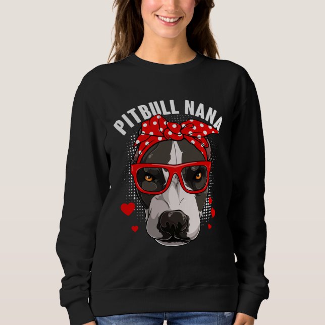 Cute Pitbull Nana Dog  Family Matching Mothers Day T Shirt (Framsida)