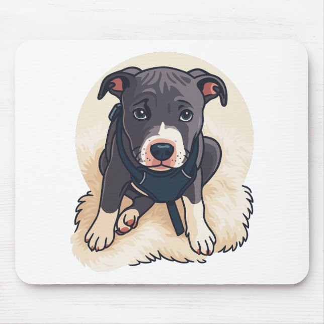 Cute Pitbull Puppy Dog Cartoon Design Musmatta (Framsidan)