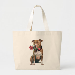 Cute Pitbull Puppy Hund Pittie Kärlek Pit Bull Jumbo Tygkasse