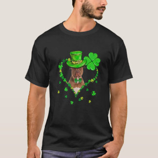 Cute Pitbull Saint patrick's day Hundar Pappa Mamm T Shirt