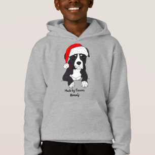 Cute Pitbull-Tecknaden med Santa Hat T Shirt