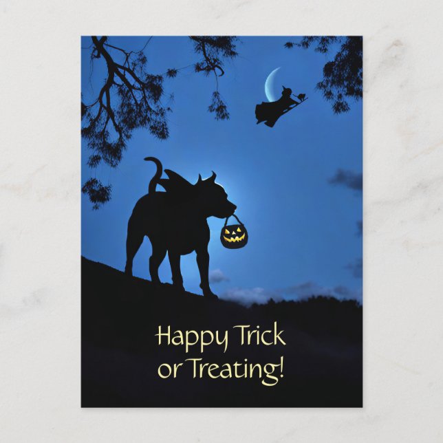 Cute Pitbull Vampire Costume Halloween Helg Vykort (Framsida)