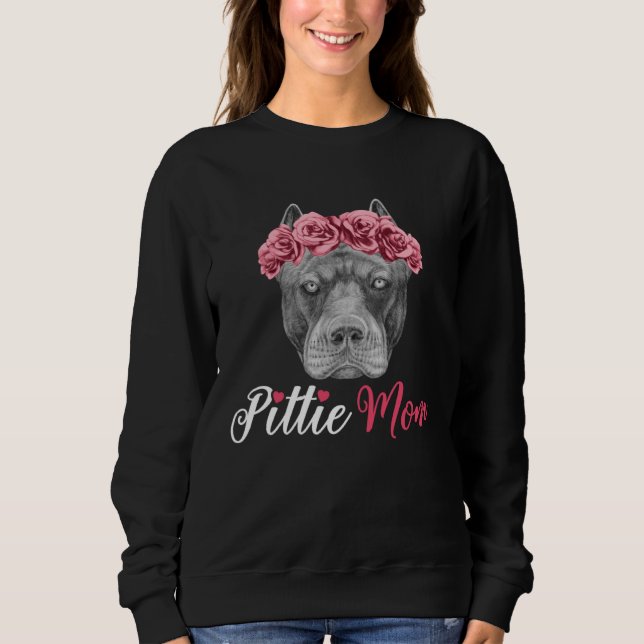 Cute Pittie Mom for Pitbull Mom Dog  Mothers Day T Shirt (Framsida)