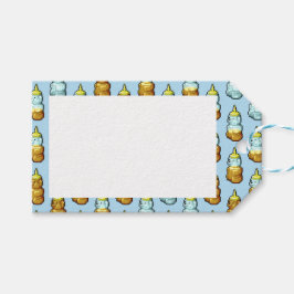 Cute Pixel Art Honungsbjörn Flaskor Mönster Presentetikett