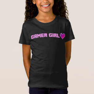 Cute Pixel Heart Gamer Flickor-skjorta T Shirt