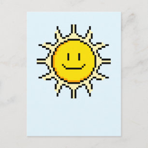 Cute Pixel Sol Vykort