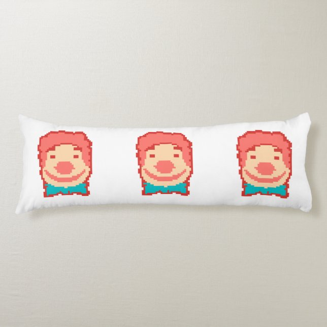 Cute pixelclown ansikte dekorativ kudde (Framsidan)
