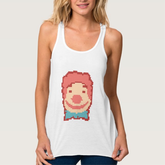Cute pixelclown ansikte dekorativ kudde golf towel linne med racerback  (Framsida)