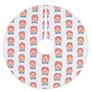 Cute pixelclown ansikte dekorativ kudde julgransmatta borstad polyester