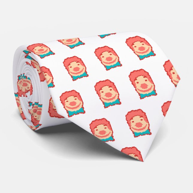 Cute pixelclown ansikte dekorativ kudde slips (Rullad)