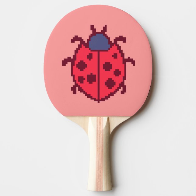 Cute pixelelelbug insekt dekorativ kudde pingisracket (Framsidan)