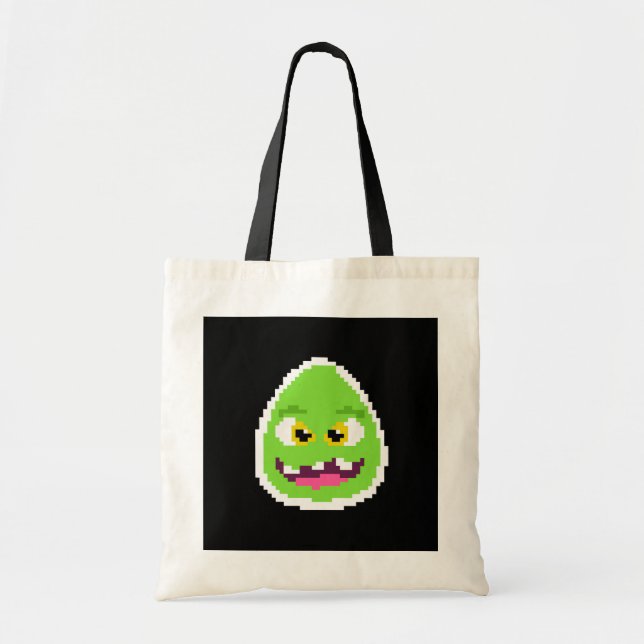 Cute pixelelelhos äggmonster kaffe mugg tygkasse (Framsidan)