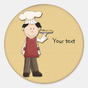 Cute Pizza Design Runt Klistermärke