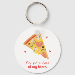 Cute Pizza från mitt hjärta Pun Kärlek Humor Nyckelring
