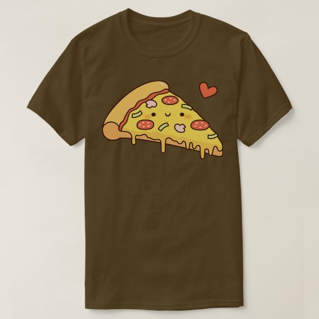 Cute Pizza Kärlek Doodle T Shirt (Design framsida)