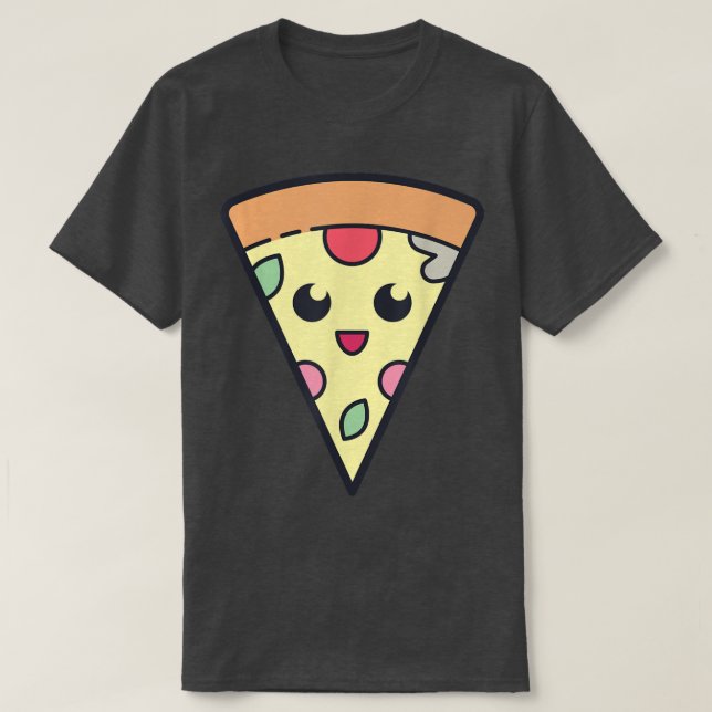 Cute Pizza Kawaii Anime Vaporwave Indie Aesthetic T Shirt (Design framsida)