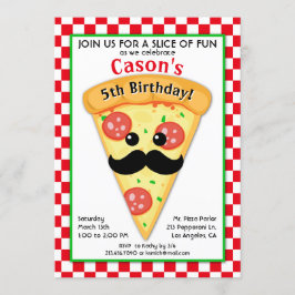 Cute Pizza Party Barn Birthday-inbjudan Inbjudningar