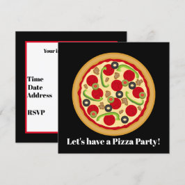 Cute pizza party, oavsett syfte inbjudningar