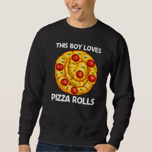 Cute Pizza Roll for Boys Kids Pizza Snack Food Lång Ärmad Tröja