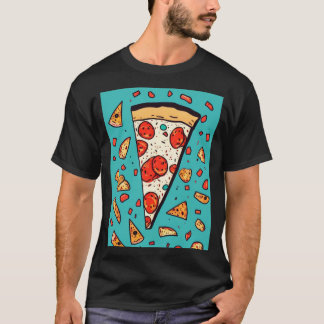 Cute Pizza-segment - illustration av Tecknad Stil T Shirt