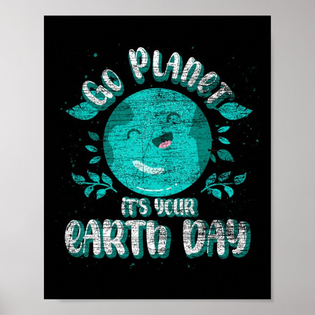 Cute Planet Birthday Lundny Go Planet din Eart Poster (Framsidan)