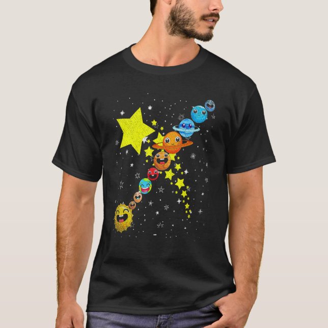 Cute Planets Astronomer Science Space Travel Astro T Shirt (Framsida)
