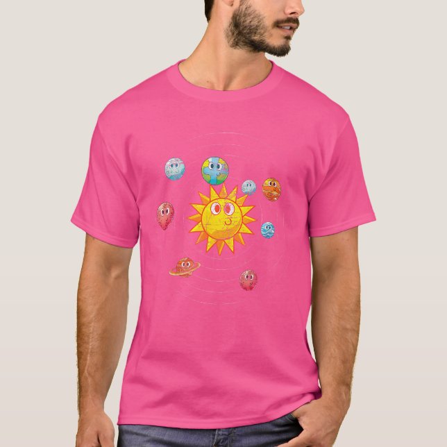 Cute Planets Earth Astronomer Science Rymden T Shirt (Framsida)