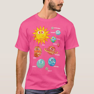 Cute Planets Galaxy Rymden Science Astronomer T Shirt