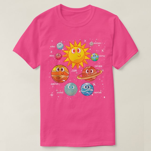 Cute Planets Rymden Travel Science Astronomy T Shirt (Design framsida)