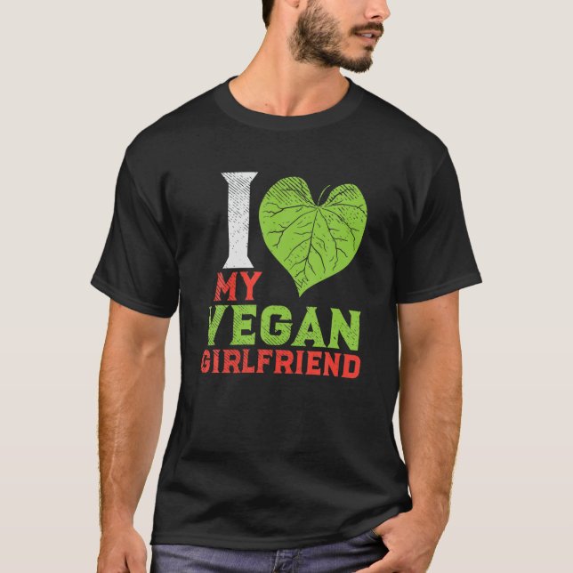 Cute Plant Based Vegan lite i Kärlek My Vegan Girl T Shirt (Framsida)