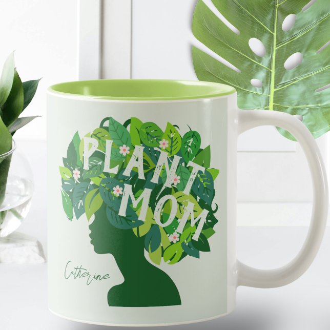 Cute Plant Mamma Personlig Plant Älskare Två-Tonad Mugg (Skapare uppladdad)
