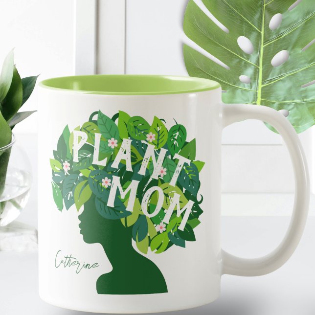 Cute Plant Mamma Personlig Plant Älskare Two Tone Två-Tonad Mugg (Skapare uppladdad)