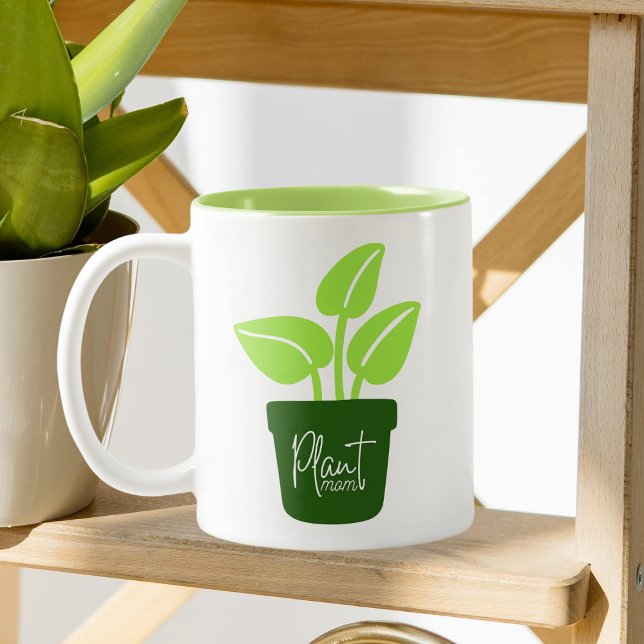 Cute Plant Mamma Plant Älskare Två-Tonad Mugg (Skapare uppladdad)