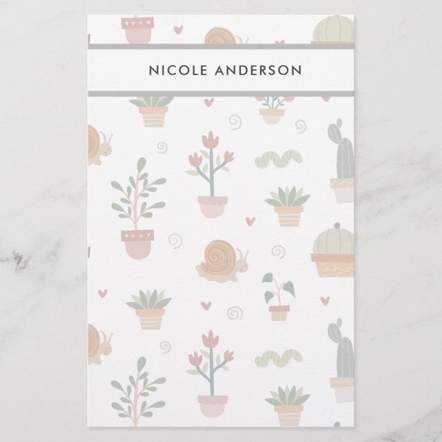 Cute Plants and Succulations Brevpapper (Framsida)