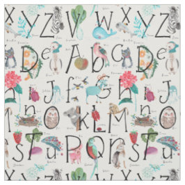 Cute plantskolor Alphabet-barn ABC Illustration Tyg