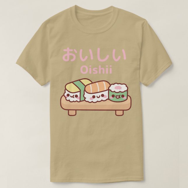 Cute Plate of Japansk Sushi Oishii 1 T Shirt (Design framsida)