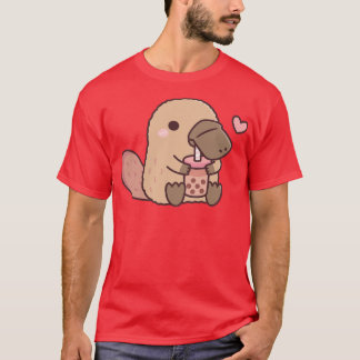 Cute Platypus Kärlek dricker Bubble Tea T Shirt