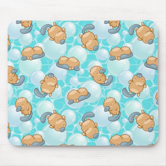 Cute Platypus Kawaii Mouse Pad - Adsible Pastel Musmatta (Framsidan)
