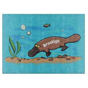 Cute platypus simmande tecknad