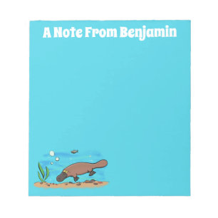 Cute platypus simmande tecknad anteckningsblock