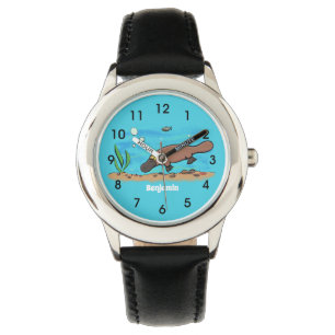 Cute platypus simmande tecknad armbandsur