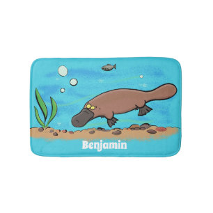 Cute platypus simmande tecknad badrumsmatta