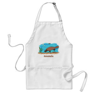 Cute platypus simmande tecknad förkläde