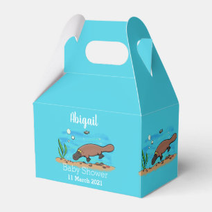 Cute platypus simmande tecknad presentaskar