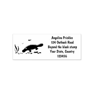 Cute platypus simmande tecknad stämpel