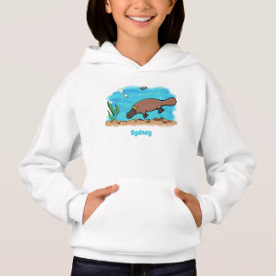 Cute platypus simmande tecknad t shirt